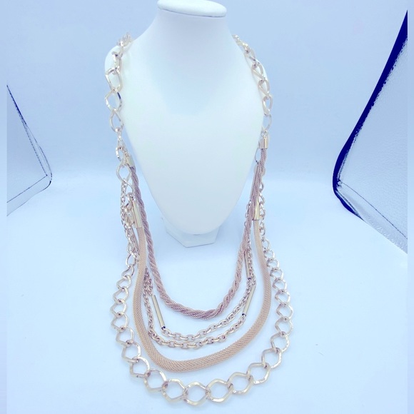 Chicos Multi Chain Layered Long Necklace Good Condition 32”  with a 4” extender - Picture 2 of 8